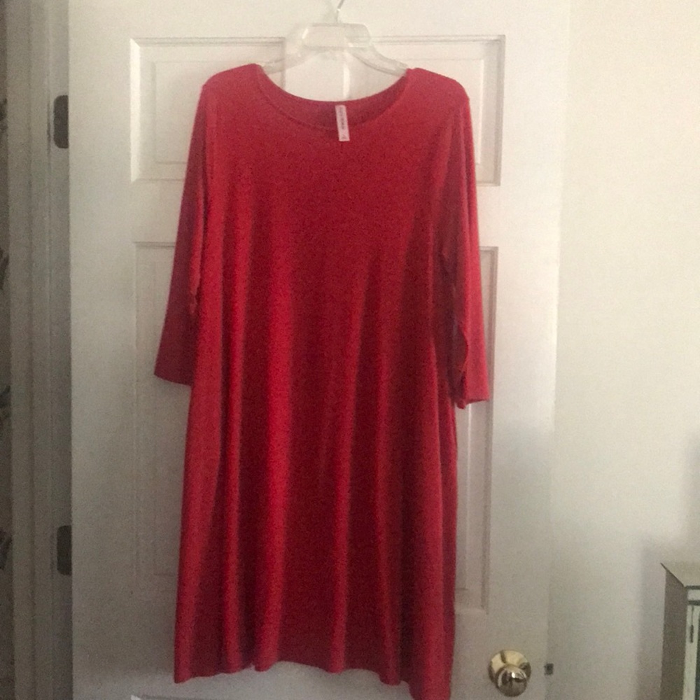 Red swing dress with pockets!